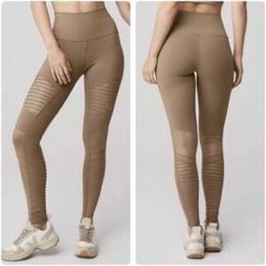 ⭕️ ALO Yoga - High Waist Moto Rib Mesh Leggingsw